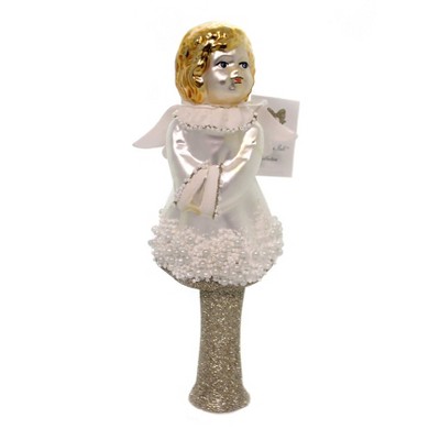 Golden Bell Collection 7.5" Angel Tree Topper Hand Painted Finial Religious  -  Tree Toppers