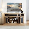 58" TV Stand with Embossed Pattern, Sliding Door Media Console with Open and Closed Storage for Living Room or Bedroom, Modern TV Cabinet - 4 of 4