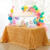 Wikineon Gold Rose Tablecloth 3D Satin 60x102 Inch Rectangle Flower Table Cloths for Wedding Birthday Party Outdoor Ceremony Floral Table Decorations - 4 of 4