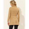 Allegra K Women's Peter Pan Collar Flap Pocket Single Breasted Buttoned Long Coat - 4 of 4