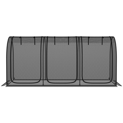 Black Mesh Plant Protection Tent with Zippered Doors