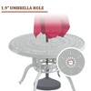 CLIHOME 39" Outdoor Patio Table Round Outdoor Coffee Table with Umbrella Hole - 4 of 4