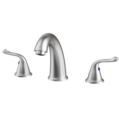 LOVMOR Bathroom Sink Faucet 3 Hole, Brushed Nickel