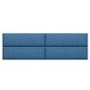 Jaxx Panelist Modern Padded Headboard – Set of 4 Wall Mounted Panels - King, Petrol Blue Microvelvet - 2 of 4