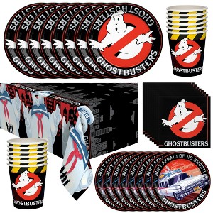 Treasures Gifted Ghostbusters Birthday Party Supplies - Tableware Deluxe Set for 16 Guests - Plates, Cups, Tablecloth & Napkins - 1 of 4