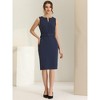 Allegra K Women's Slim Fit Elegant Work Sleeveless Split Neck Sheath Dress - 4 of 4