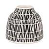 Sagebrook Home 5" Decorative Geometric Ceramic Vase - Contemporary Black and White Flower Vase for Home, Office Decorative Accent - Easy Gift Idea - 2 of 4