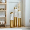 Floor metal vase modern style decoration home droplet shaped white metal vase 3-piece set gorgeous home decoration - 2 of 4