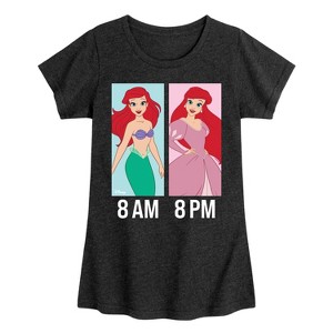 Girls' - Disney Princess - Ariel Day and Night Wear Fitted Short Sleeve Graphic T-Shirt - 1 of 4