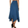 Women's Flowy Handkerchief Hem Midi Skirt - Asymmetric Boho Chic A-Line Skirt Blue - 4 of 4