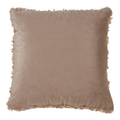 18" Natural Faux Lamb Fur Square Pillow Cover