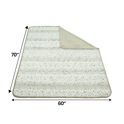 Cream Faux Fur Reversible Waterproof Pet Blanket 60" x 70"