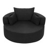 CAVINAS 360° Swivel Barrel Chair,Round Accent Chair with 3 Removable Pillows,56.3" Wide Chenille Lounge Chair for Living Room,350LB Capacity - 2 of 4
