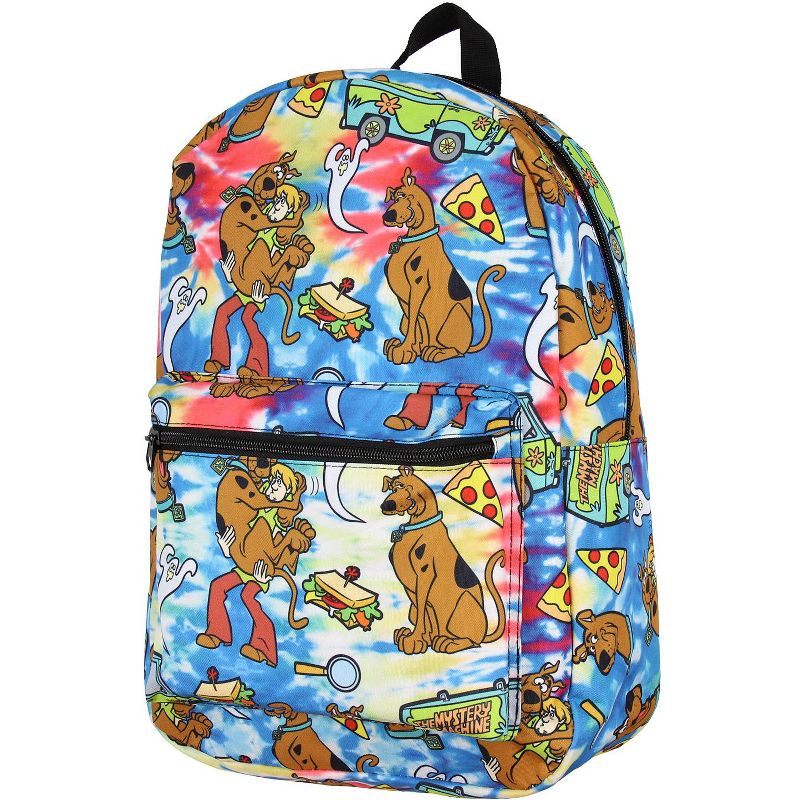Scooby Doo Themed Allover Design Tie Dye School Travel Laptop Backpack Multicoloured, 1 of 4