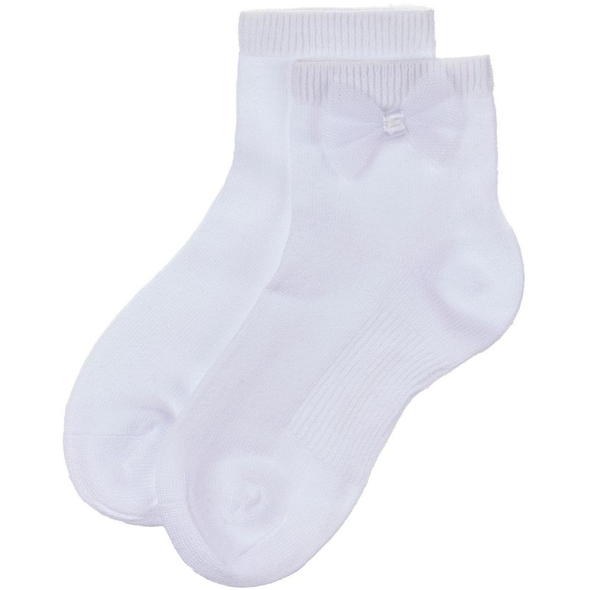 Memoi Girls Bow-Trimmed Mercerized Cotton Rich Ankle Sock - thumbnail 5