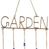 36" Iron Traditional Garden Windchime Brass/Blue - Olivia & May: Outdoor Decor, Metal Chain, India Crafted - 4 of 4