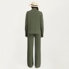 Anna-Kaci Women’s Ribbed Knit Relaxed Fit 2-Piece Set with High Neck Top Soft Stretch Fabric and Wide Leg Pants - 4 of 4
