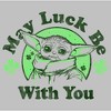 Women's Star Wars: The Mandalorian St. Patrick's Day Grogu May Luck be with You Distressed T-Shirt - 2 of 4