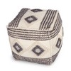 Dalia Square Handwoven Pouf Ivory/Gray/Black - Steve Silver Co.: Wool & Cotton, No Assembly Required - 4 of 4