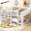 JUJABU Full Size Low Loft Bed with Desk, Cabinets, Bookshelves & Graffiti Whiteboard - 3 of 4