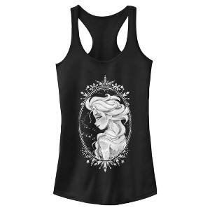 Juniors Womens Frozen Elsa Snow Queen Frame Racerback Tank Top - 1 of 4