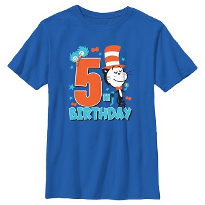 Boy's Dr. Seuss Cat in the Hat and Friends Birthday  T-Shirt - 5th Birthday Boy - Large - 1 of 4