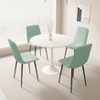 NicBex 31.5" Round Dining Table Set for 4 Modern Dining Table with Metal Base with 4 Suede Chairs - 4 of 4