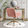 ALEXOUN Cute Faux Fur Swivel  Home Office Chair,Upholstered Vanity Chair for Girls & Kids,Height Adjustable and Tiltable,for Office,Small Space - 4 of 4