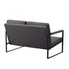 Vynxaria Blue/Dark Gray/ Yellow Accent Chair for One + Double, Metal Armrests & Foam Padding, Ideal for Living, Bedroom, Study Areas - 4 of 4