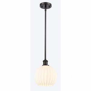 White Venetian - 1 Light Stem Hung Mini Pendant In Modern Style-10 Inches Tall and 8 Inches Wide - 1 of 1