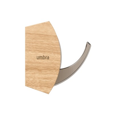 Natural Solid Wood Wall Mounted Coat Rack with Retractable Hooks
