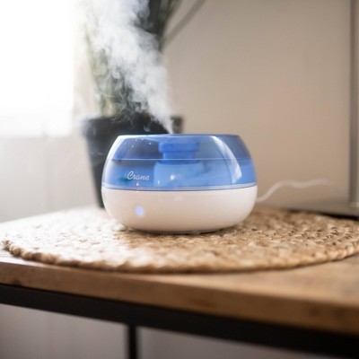 Compact Blue and White Ultrasonic Cool Mist Humidifier