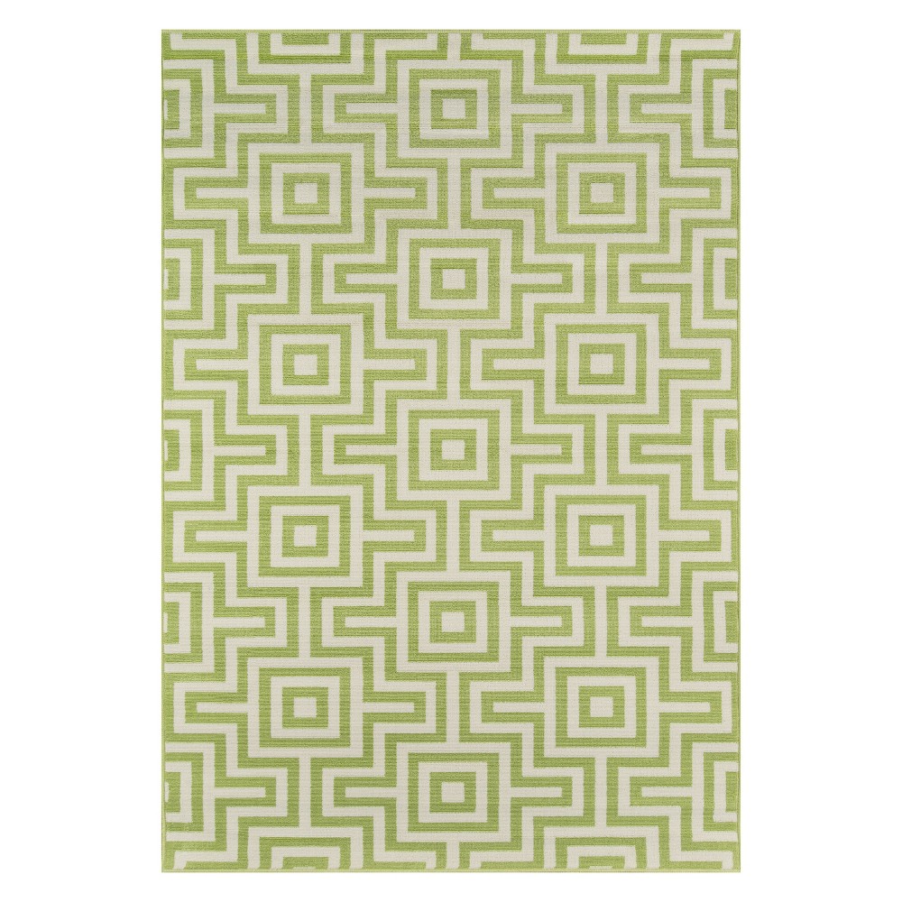 Momeni Baja Indoor/Outdoor Retro Green 1'8in X 3'7in Accent Rug