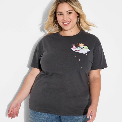 Women's Care Bears Halloween Short Sleeve Graphic Boyfriend T-Shirt - Black