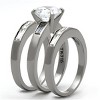 Slickblue Stainless Steel Wedding Ring for Women, Clear CZ 9mm Center, Round Solitaire Style, Polished, Size 5-10 - 4 of 4