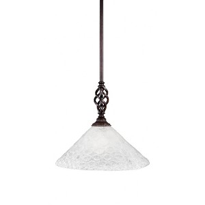 Toltec Lighting Elegante 1 - Light Pendant in  Dark Granite with 12" Italian Bubble Shade - 1 of 1