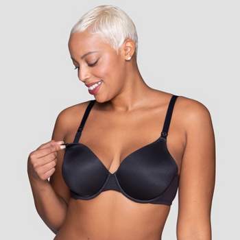Leading Lady The Dorothy - Wirefree Maternity to Nursing T-Shirt Bra in  Black, Size: 34DDD