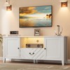 TV Stands for Living Room, White Entertainment Center with Led Lights, Television Stands for 65 Inch Tv, Long TV Console Table - 2 of 4