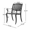 Set of 2 Cast Aluminum Outdoor Dining Chairs,Mesh Back Patio Chairs with Armrests,Weather Resistant Garden Chairs for Backyard or Deck-Koiai - 4 of 4