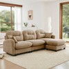 107" Chenille Upholstery L-Shaped Modular Sectional Sofa with Ottoman, Tufted Backrest, Ergonomic Cushions - 3 of 4