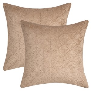 REGALWOVEN Velvet Solid Decorative Scallop Texture Modern Pillowcases 2 Pcs - 1 of 4