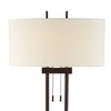 Franklin Iron Works Roscoe Modern 62" Tall Standing Floor Lamps Set of 2 Lights Twin Pole Pull Chain Brown Roman Bronze Finish Living Room Bedroom - 3 of 4
