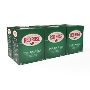 Red Rose Irish Breakfast Tea Black Tea with 50 Individually Wrapped Tea Bags Per Box (Pack of 6) - 1 of 4