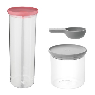 Cheer Collection Set Of 4 65oz Airtight Food Storage Containers (white) :  Target