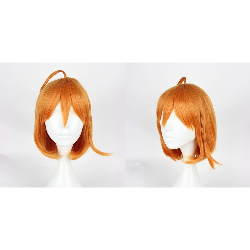 Unique Bargains Women's Wigs 14" Orange with Wig Cap Synthetic Fibre, 5 of 7