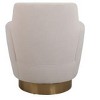 Kumasinova 360° Swivel Barrel Chair, Teddy Accent Chair, Armchair/Reading Chair for Living Room, Round Barrel Chair with Gold Stainless Steel Base - 3 of 4