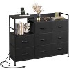 GALAXHERO 8-Drawer Fabric Dresser TV Stand with Charging Station and Open Shelves, Wood Top Storage Chest of Drawers for Bedroom, Living Room, Hallway - 2 of 4
