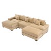 Aukfa Oversized 130" Modular Sectional Sofa with 2 Ottoman, Camel Corduroy, Thick Armrests, Ergonomic Cushions, Easy Assembly for Living Room - 2 of 4