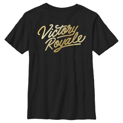 Boy's Fortnite Victory Royale Gold Script T-Shirt