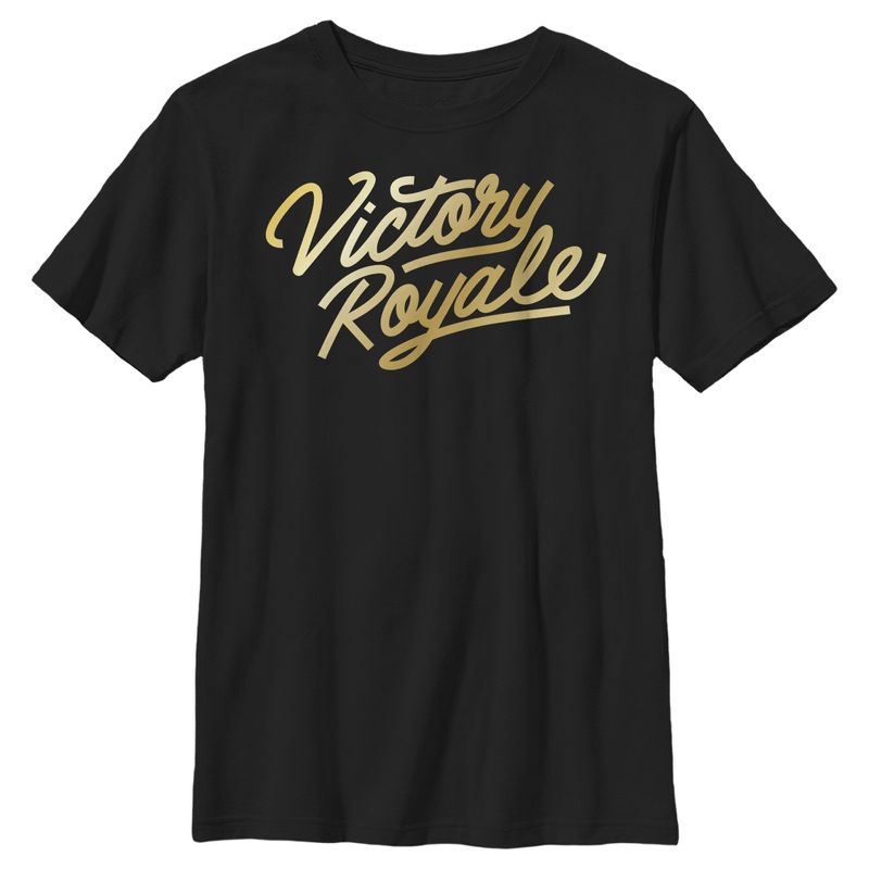 Boy's Fortnite Victory Royale Gold Script T-Shirt, 1 of 6